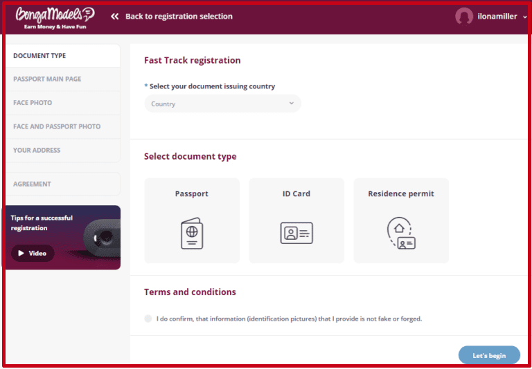 Registro FastTrack (rápido) en Bongamodels
