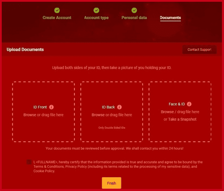 Subir documentos detalles LiveJasmin estudio